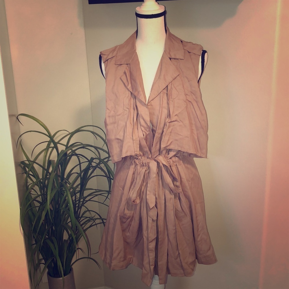Tan Utility Vest / Open Tunic